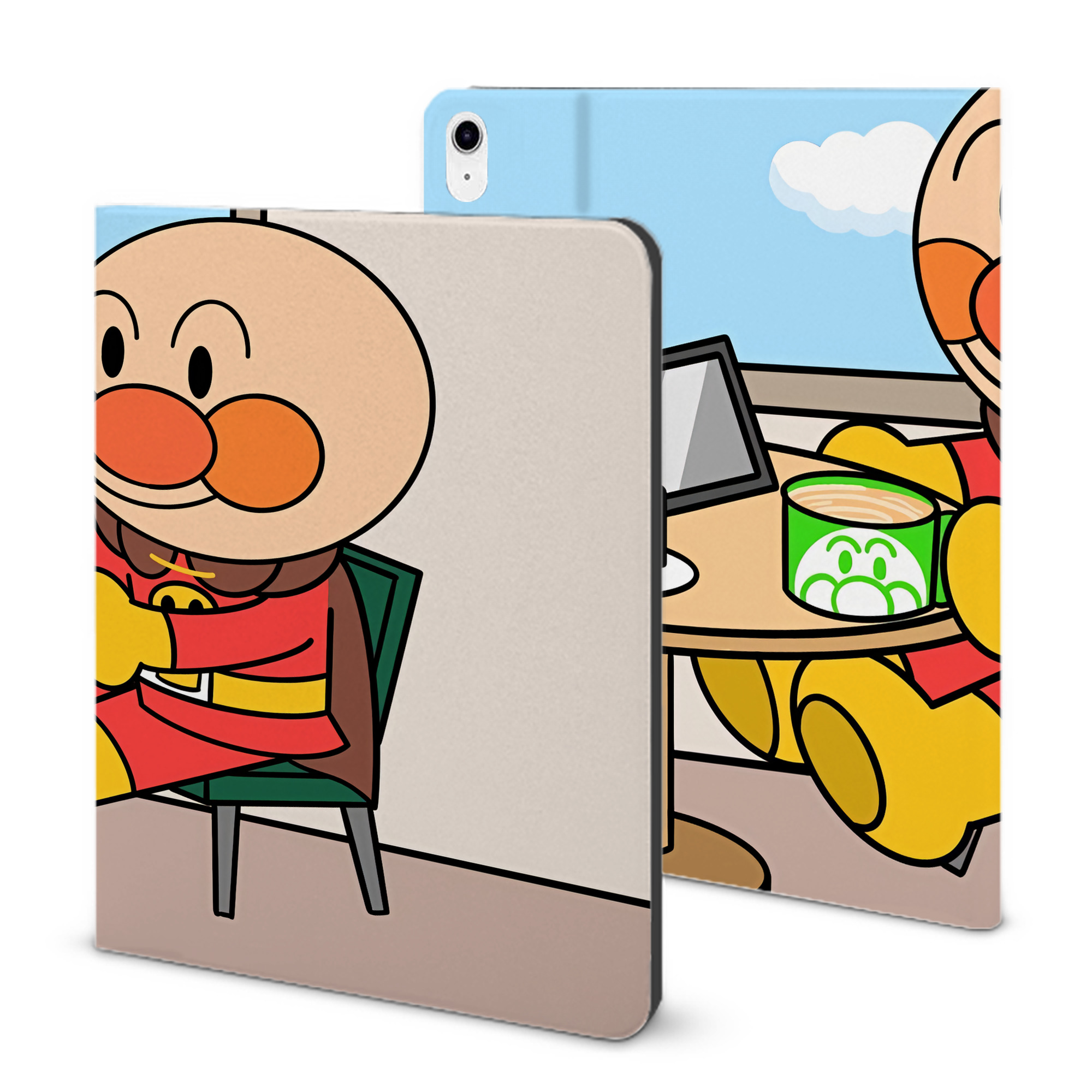 （画像用） アンパンマン Anpanman IPad ケース ブック型 PUレザー TPU 耐衝撃 軽量 薄型 ペン収納なし 全面保護 IPad 各モデル対応